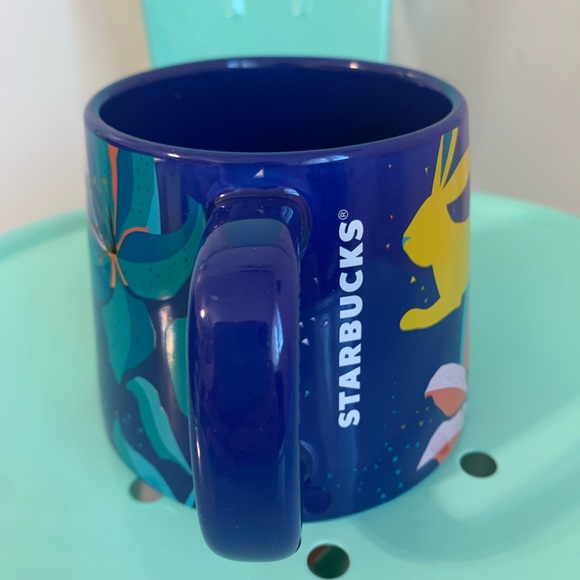 Starbucks 2020 14 oz Bunny Rabbit Tropical Hawaiian Flower Mug - Picture 3 of 6